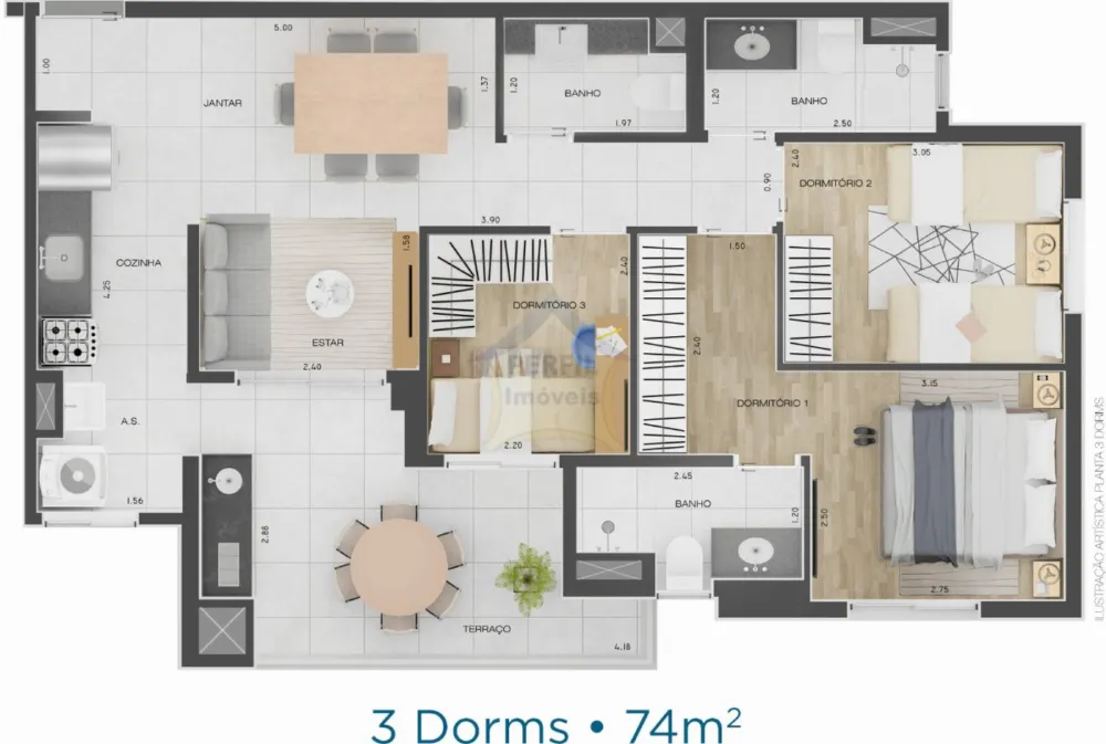 Apartamento 3 quartos para Venda no bairro Campestre em Santo André